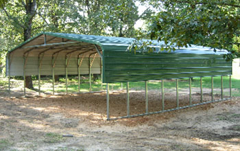 A handsome outdoor metal structure with added length and extra support bracing 30x31x8x10.8