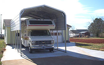 Parking an RV or camper is simple with this carport.