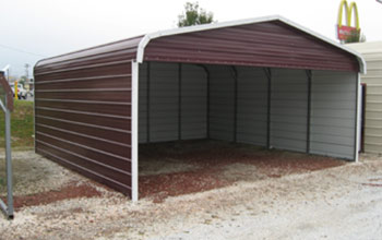 A covered parking place to park, in other words a carport awning with full sides.
